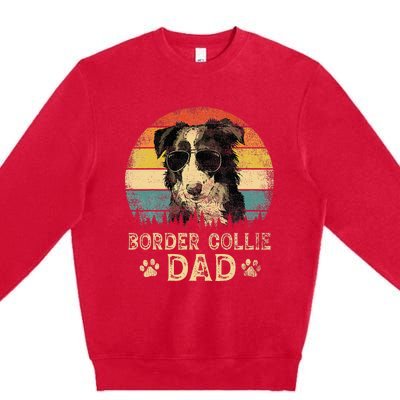 Vintage Border Collie Dad Dog Lovers FatherS Day Premium Crewneck Sweatshirt