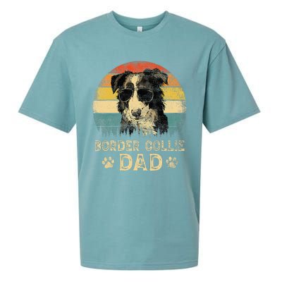 Vintage Border Collie Dad Dog Lovers FatherS Day Sueded Cloud Jersey T-Shirt