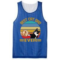 Vintage Best Cat Dad Ever Funny Saying Cats Dad Gift Mesh Reversible Basketball Jersey Tank