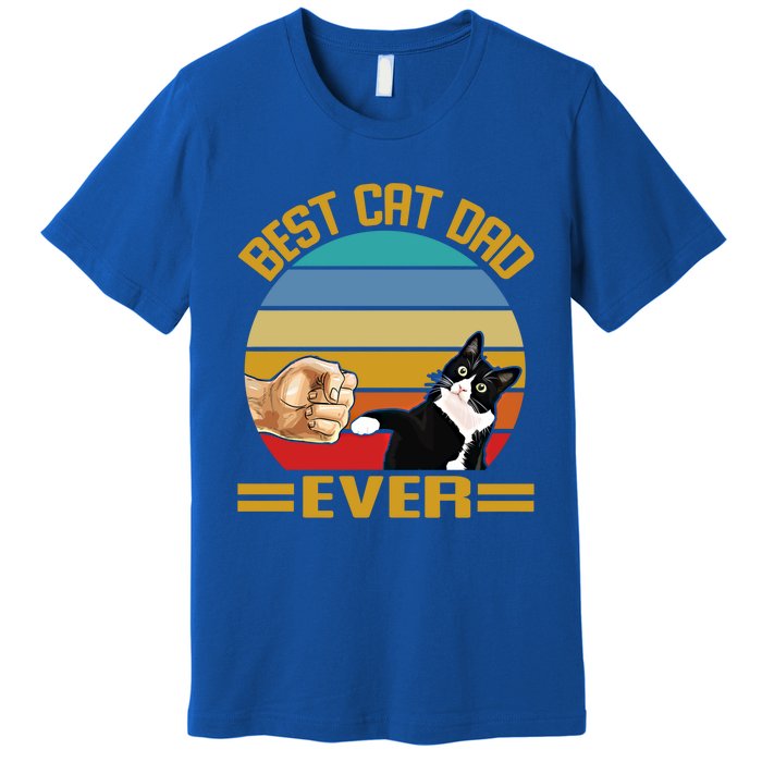 Vintage Best Cat Dad Ever Funny Saying Cats Dad Gift Premium T-Shirt