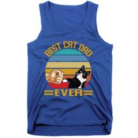 Vintage Best Cat Dad Ever Funny Saying Cats Dad Gift Tank Top