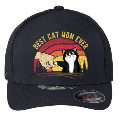 Vintage Best Cat Mom Ever Cat for Wo - Funny Cat Flexfit Unipanel Trucker Cap