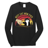 Vintage Best Cat Mom Ever Cat for Wo - Funny Cat Long Sleeve Shirt