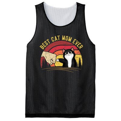 Vintage Best Cat Mom Ever Cat for Wo - Funny Cat Mesh Reversible Basketball Jersey Tank