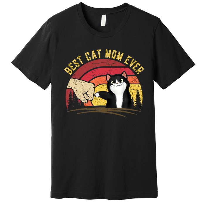 Vintage Best Cat Mom Ever Cat for Wo - Funny Cat Premium T-Shirt