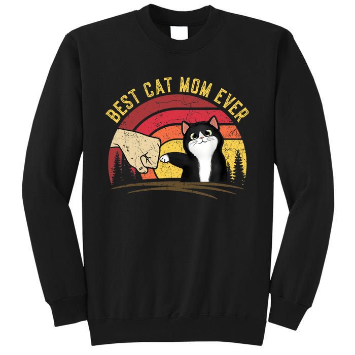 Vintage Best Cat Mom Ever Cat for Wo - Funny Cat Tall Sweatshirt