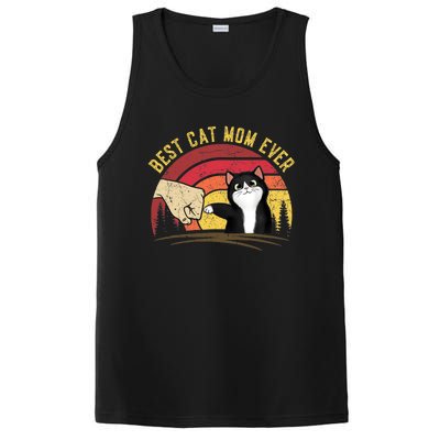 Vintage Best Cat Mom Ever Cat for Wo - Funny Cat PosiCharge Competitor Tank