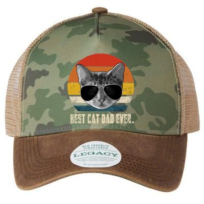 Vintage Best Cat Dad Ever Retro Cat Daddy FatherS Day Legacy Tie Dye Trucker Hat