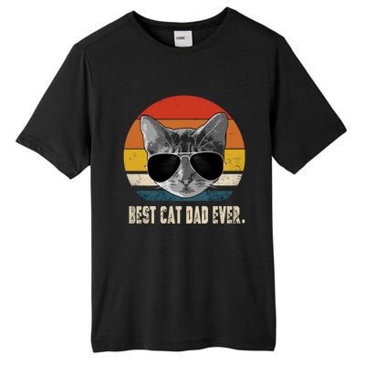 Vintage Best Cat Dad Ever Retro Cat Daddy FatherS Day Tall Fusion ChromaSoft Performance T-Shirt