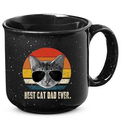 Vintage Best Cat Dad Ever Retro Cat Daddy FatherS Day 15oz Campfire Ceramic Mug
