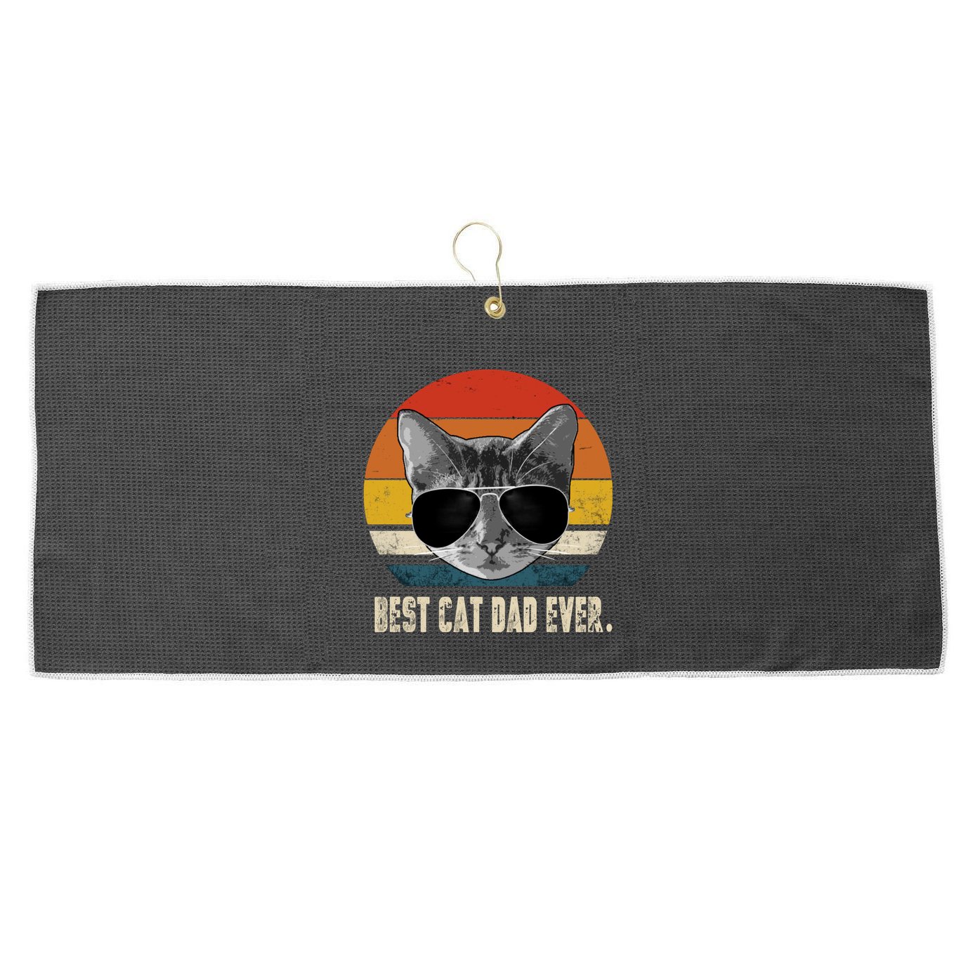 Vintage Best Cat Dad Ever Retro Cat Daddy FatherS Day Large Microfiber Waffle Golf Towel