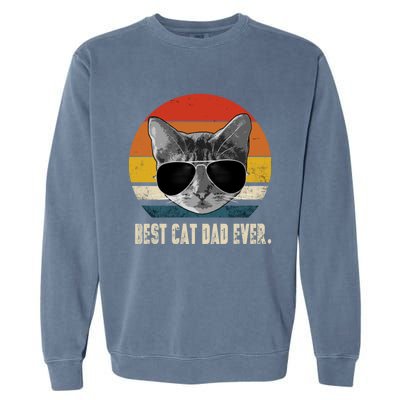 Vintage Best Cat Dad Ever Retro Cat Daddy FatherS Day Garment-Dyed Sweatshirt