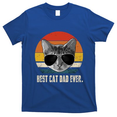 Vintage Best Cat Dad Ever Retro Cat Daddy FatherS Day T-Shirt