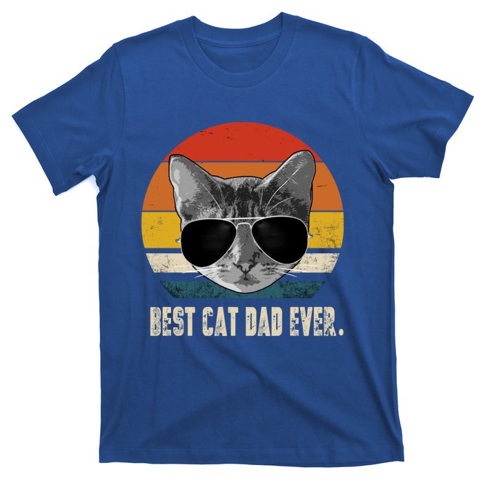 Vintage Best Cat Dad Ever Retro Cat Daddy FatherS Day T-Shirt