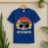 Vintage Best Cat Dad Ever Retro Cat Daddy FatherS Day T-Shirt