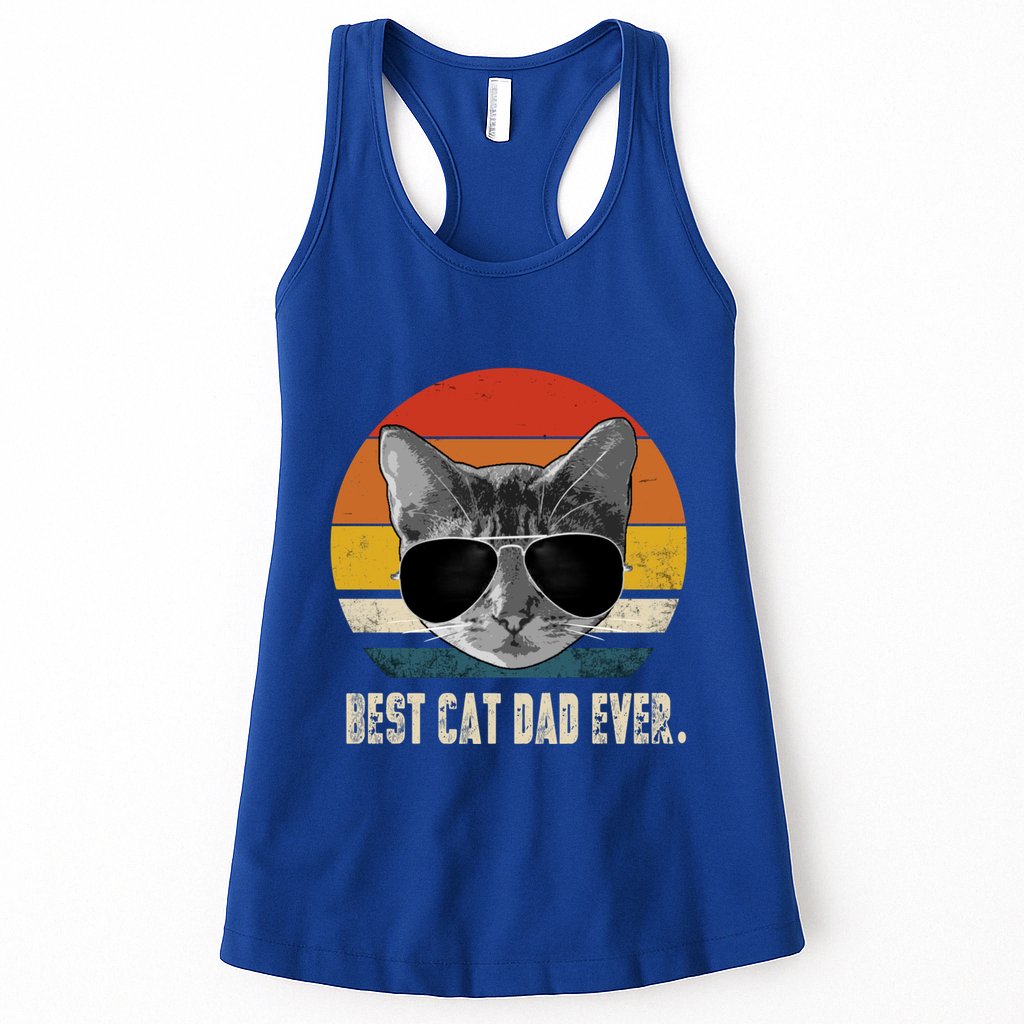 Vintage Best Cat Dad Ever Retro Cat Daddy FatherS Day Womens Tank Top