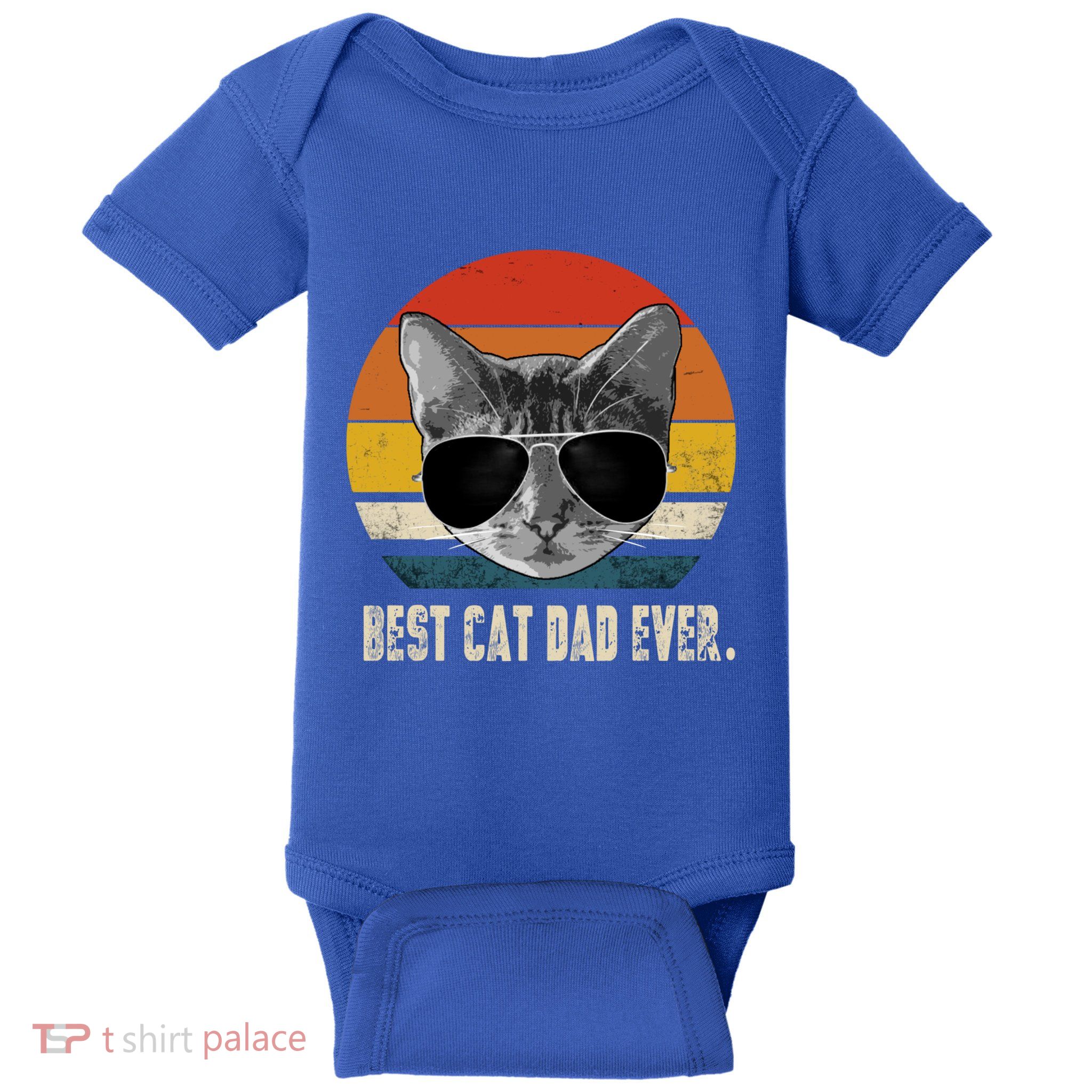 Vintage Best Cat Dad Ever Retro Cat Daddy FatherS Day Baby Bodysuit