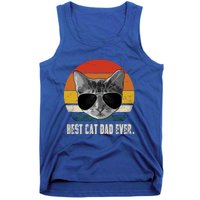 Vintage Best Cat Dad Ever Retro Cat Daddy FatherS Day Tank Top