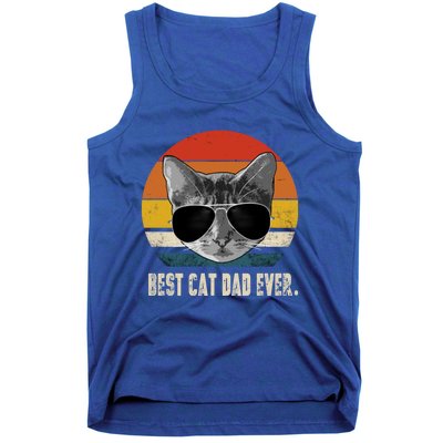 Vintage Best Cat Dad Ever Retro Cat Daddy FatherS Day Tank Top