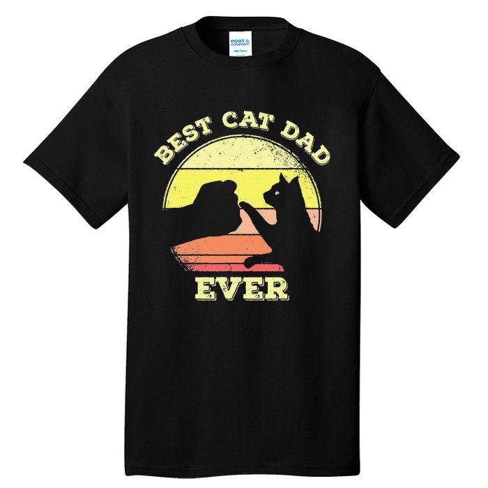 Vintage Best Cat Dad Ever Cat Daddy Gift Tall T-Shirt