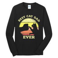 Vintage Best Cat Dad Ever Cat Daddy Gift Tall Long Sleeve T-Shirt