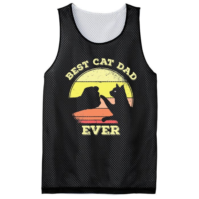 Vintage Best Cat Dad Ever Cat Daddy Gift Mesh Reversible Basketball Jersey Tank