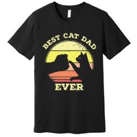 Vintage Best Cat Dad Ever Cat Daddy Gift Premium T-Shirt