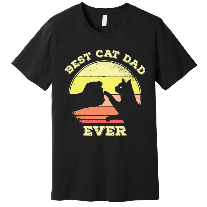 Vintage Best Cat Dad Ever Cat Daddy Gift Premium T-Shirt