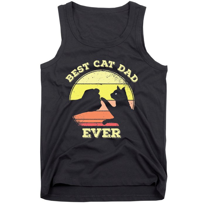 Vintage Best Cat Dad Ever Cat Daddy Gift Tank Top