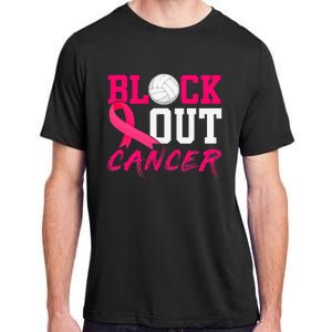 Volleyball Breast Cancer Awareness Block Out Cancer Adult ChromaSoft Performance T-Shirt