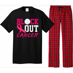 Volleyball Breast Cancer Awareness Block Out Cancer Pajama Set