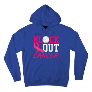 Volleyball Breast Cancer Awareness Block Out Cancer Hoodie