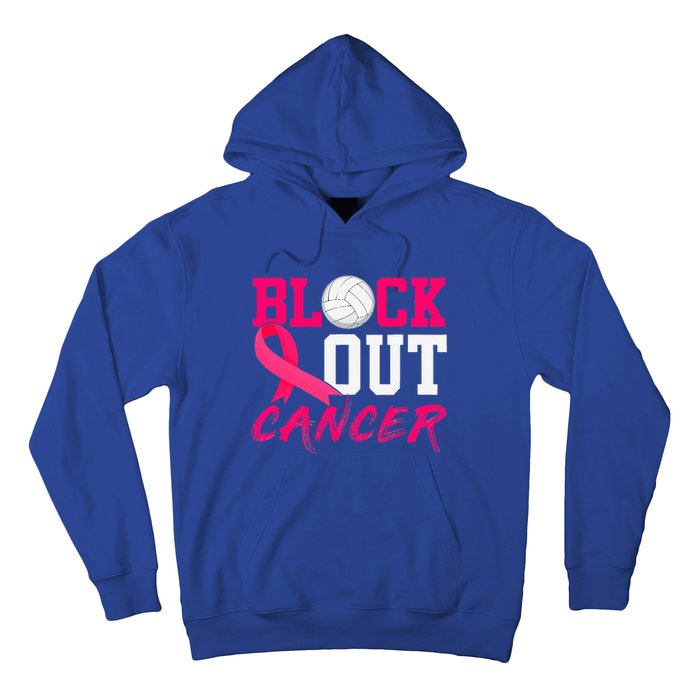 Volleyball Breast Cancer Awareness Block Out Cancer Hoodie