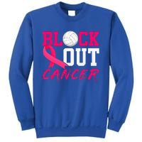 Volleyball Breast Cancer Awareness Block Out Cancer Sweatshirt