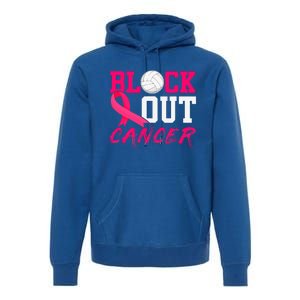 Volleyball Breast Cancer Awareness Block Out Cancer Premium Hoodie