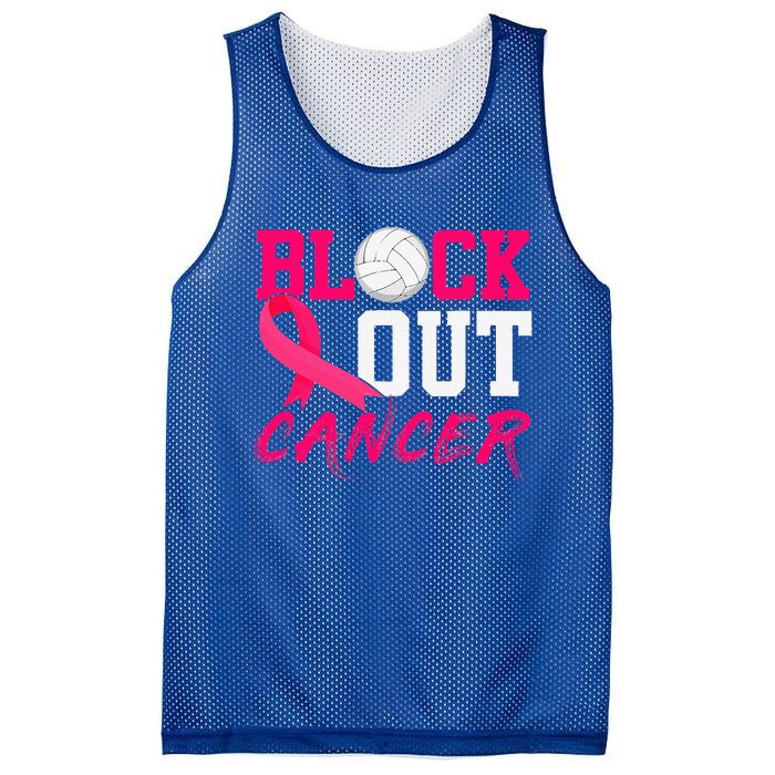 Volleyball Breast Cancer Awareness Block Out Cancer Mesh Reversible Basketball Jersey Tank