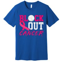 Volleyball Breast Cancer Awareness Block Out Cancer Premium T-Shirt