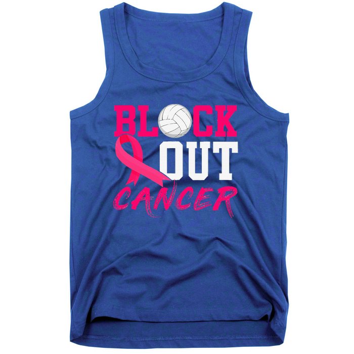 Volleyball Breast Cancer Awareness Block Out Cancer Tank Top