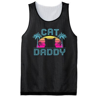 Vintage Best Cat Dad Ever Funny Cat Daddy Father Day Gift Mesh Reversible Basketball Jersey Tank