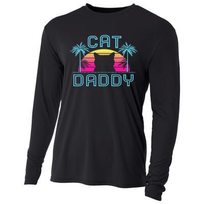 Vintage Best Cat Dad Ever Funny Cat Daddy Father Day Gift Cooling Performance Long Sleeve Crew