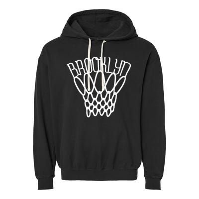 vintage Brooklyn city new york basketball net player Garment-Dyed Fleece Hoodie