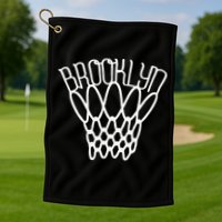 vintage Brooklyn city new york basketball net player Golf Towel
