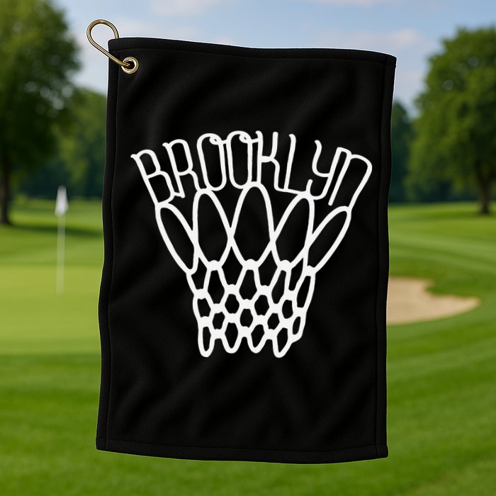 vintage Brooklyn city new york basketball net player Golf Towel