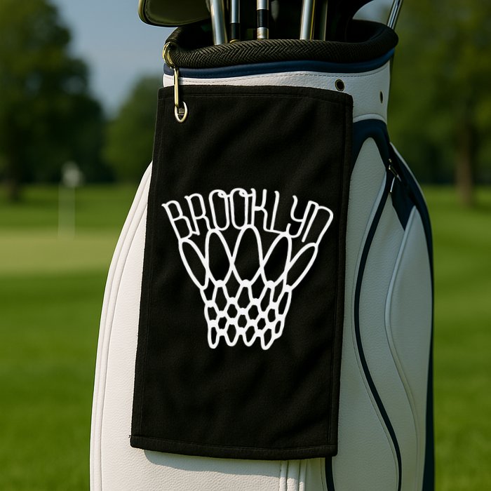 vintage Brooklyn city new york basketball net player Golf Towel