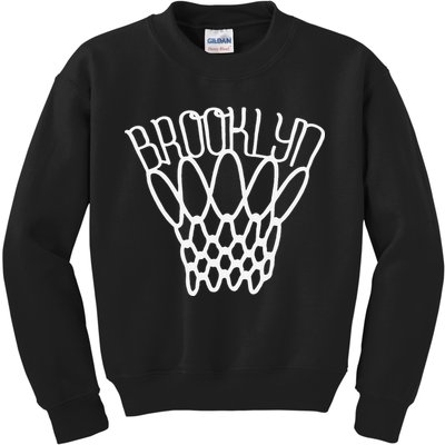 vintage Brooklyn city new york basketball net player Kids Sweatshirt