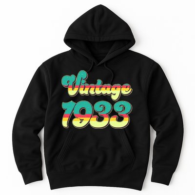 Vintage Bright Colors 1933 90th Birthday Hoodie