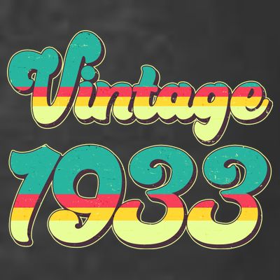 Vintage Bright Colors 1933 90th Birthday T-Shirt