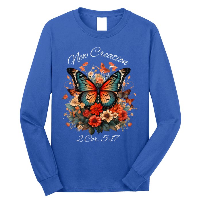 Vintage Butterfly Christian Bible Verse New Creation Gift Long Sleeve Shirt