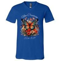 Vintage Butterfly Christian Bible Verse New Creation Gift V-Neck T-Shirt