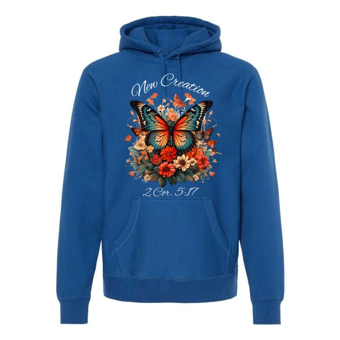 Vintage Butterfly Christian Bible Verse New Creation Gift Premium Hoodie